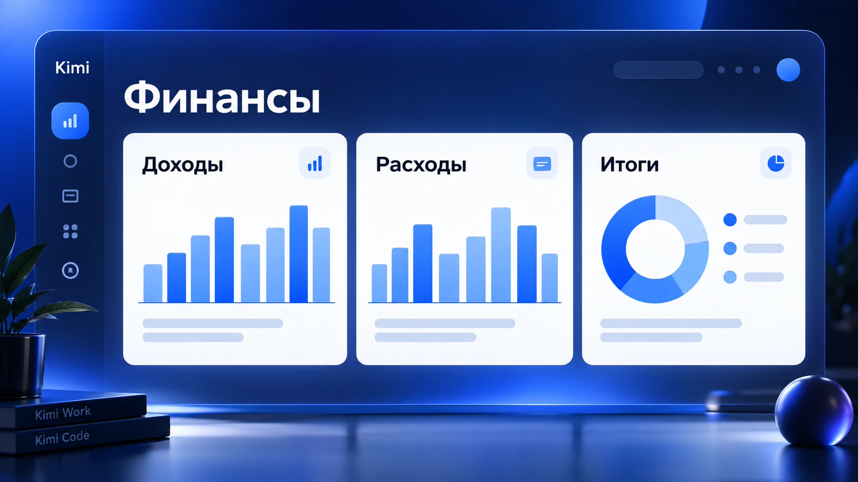 Иллюстрация анализа таблиц и финансовых показателей в Kimi на русском
